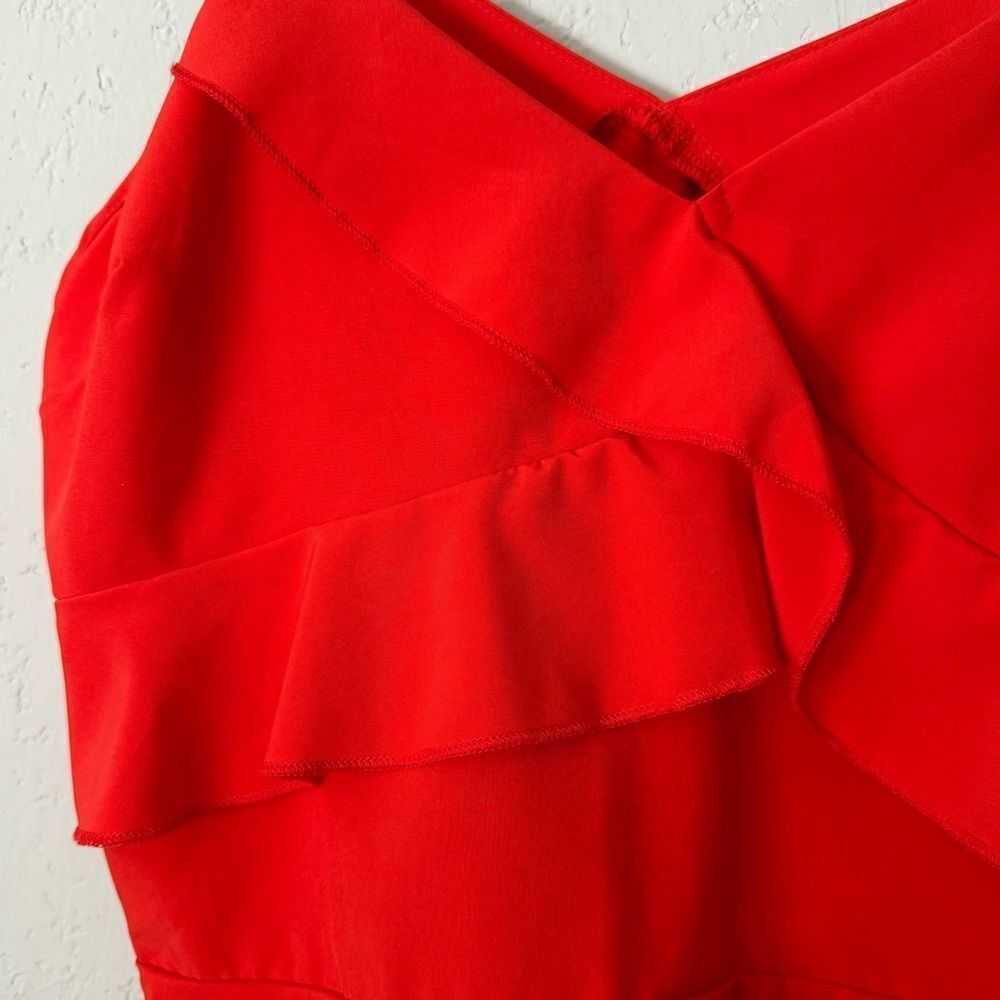 Red Ruffle Camisole Tank Top - Picture 4 of 8